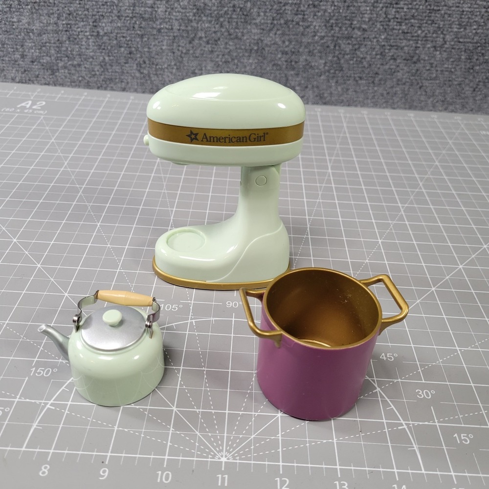 American Girl‎ Doll Accessory Lot 3 Stand Mixer Kettle Pot Gourmet Kitchen